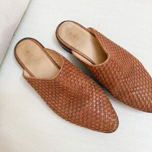 Nisolo Brown Woven Leather Mules - size 7.5